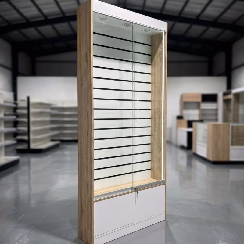 Luxe Lamellen Vitrine / Sieraden Displaykast met LED Verlichting voor Winkels